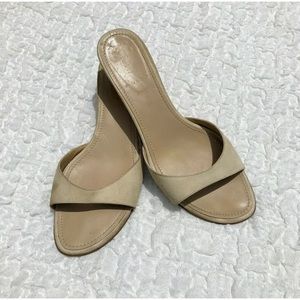 Vintage J.Crew Cream Suede Wood Cone Heel size 8